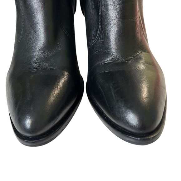 Marc Fisher Ankle Boots Janey Black Leather Suede Ankle Boots 6M Tassels - Picture 5 of 16